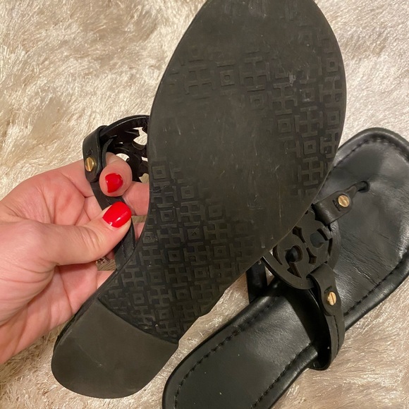 Tory Burch Black Leather Sandals - Picture 3 of 7